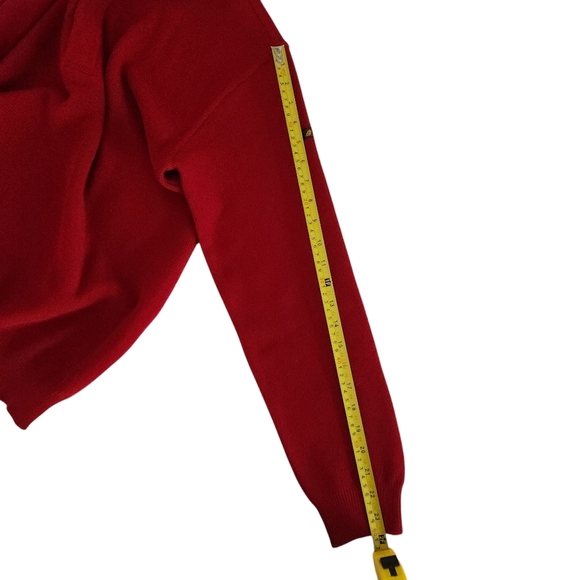 GREEN COAST Italian Sweater merino blend pop corn knit red (size 54 = large) - Picture 14 of 16